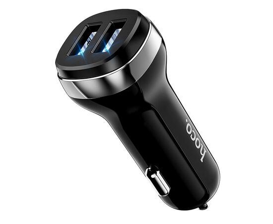  Адаптер Автомобильный с кабелем Hoco Z40 Superior 2USB/5V/2.4A +lightning (black) (202566) 