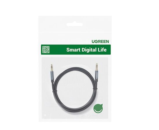  Кабель UGREEN AV112 10685 3.5mm Male to 3.5mm Male Cable Gold Plated Metal Case with Braid 1m Blue 