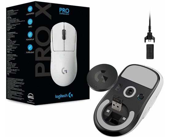  Мышь беспроводная Logitech G PRO X SUPERLIGHT белый (25600dpi) USB (4but) 