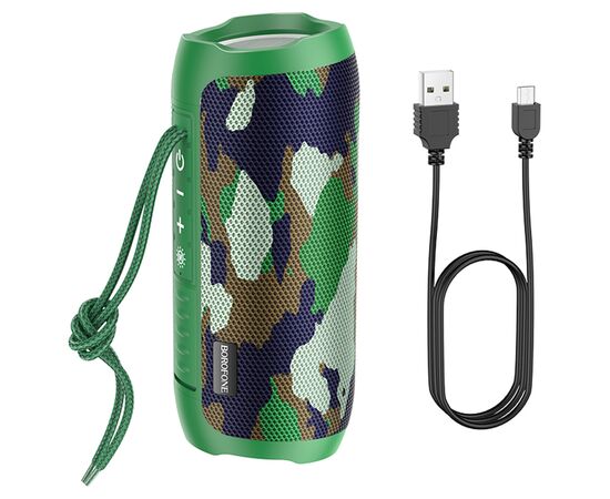  Портативная колонка BOROFONE BR21 Sports, Bluetooth, камуфляж+зеленый 