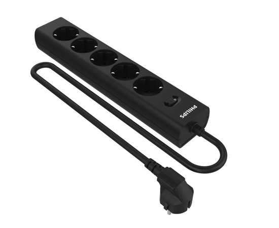  Сетевой фильтр Philips CHP2155BB/51 3м, 5 розеток черный (коробка) 