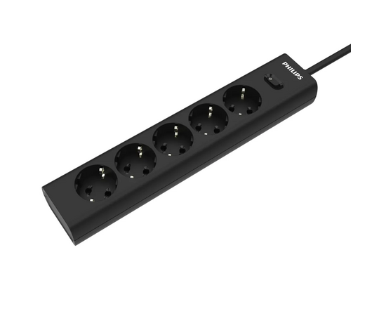  Сетевой фильтр Philips CHP2155BB/51 3м, 5 розеток черный (коробка) 