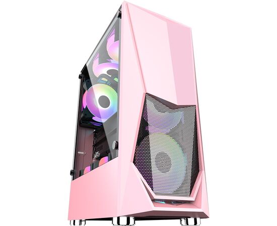  Корпус 1stPlayer DK-3 Pink / ATX, tempered glass / 3x120mm LED fans inc. / DK-3-PK-3G6 