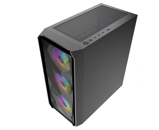  Корпус Powercase Mistral Edge, Tempered Glass, 4x 120mm 5-color fan, чёрный, ATX  (CMIEB-L4) 