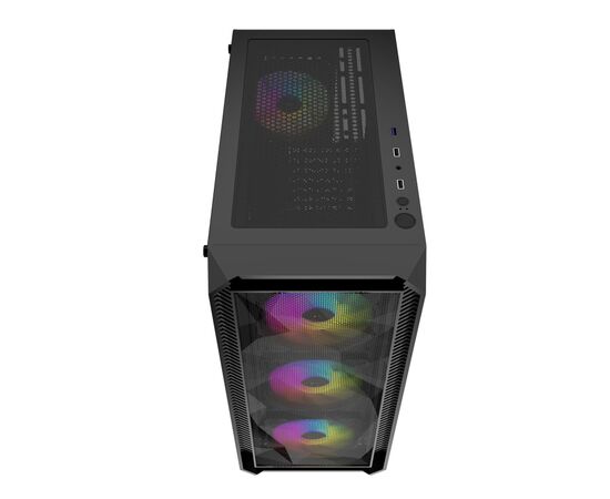  Корпус Powercase Mistral Edge, Tempered Glass, 4x 120mm 5-color fan, чёрный, ATX  (CMIEB-L4) 