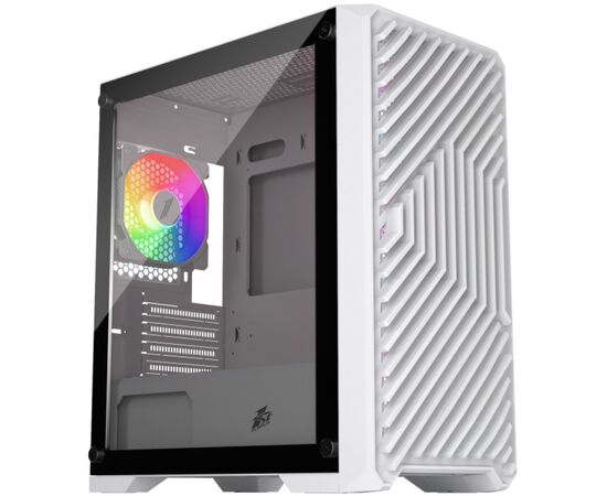  Корпус 1STPLAYER Trilobite T5 White (T5-WH-4F1-W)/mATX, TG/4x120mm LED fans inc. 