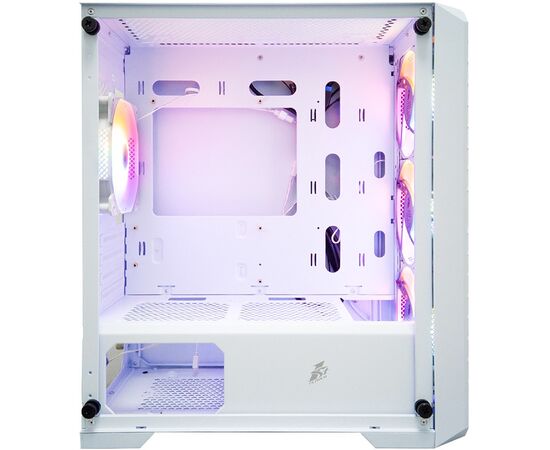  Корпус 1STPLAYER Trilobite T5 White (T5-WH-4F1-W)/mATX, TG/4x120mm LED fans inc. 