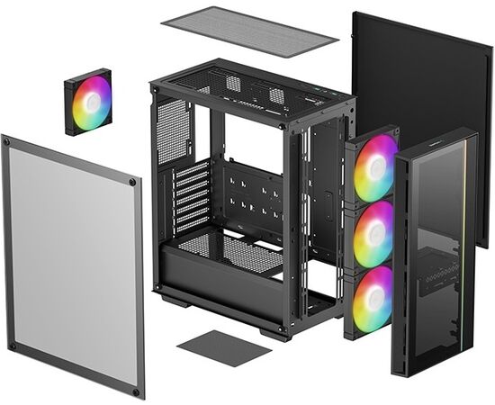  Корпус DeepCool MATREXX 55 V4 Black (R-MATREXX55-BKADA4-G-4) (ATX, без БП, 2хUSB3.0, с окном) 