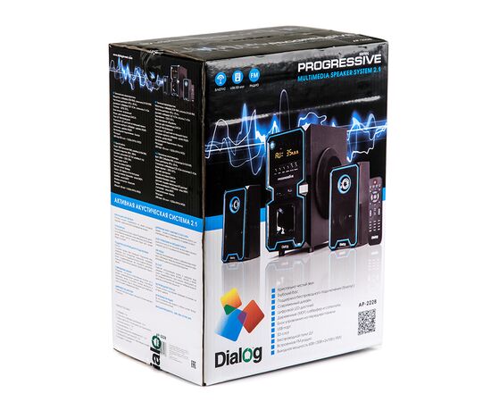  Dialog Progressive AP-222B BLACK - акустические колонки 2.1, 30W+2*15W RMS, Bluetooth, USB+SD reader 