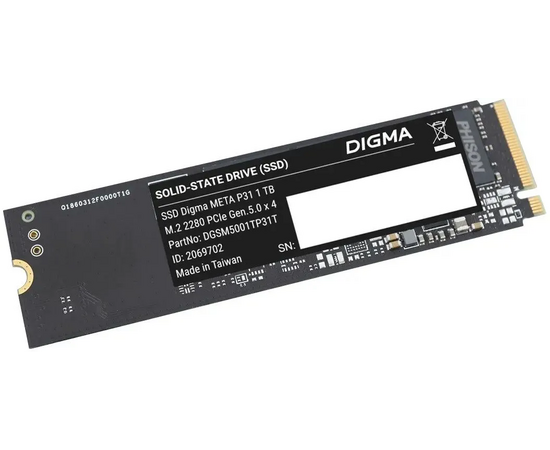  SSD Digma Meta P31 DGSM5001TP31T 1ТБ, M.2 2280, PCIe 5.0 x4, NVMe, M.2, rtl 