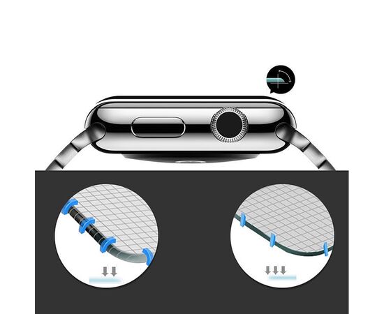  Защитное стекло COTEetCI 4D для Apple Watch 4, Full Glue 3D, 40mm, прозрачный+черная рамка 