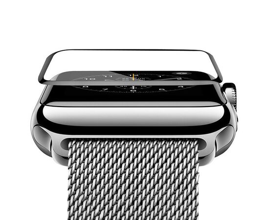  Защитное стекло COTEetCI 4D для Apple Watch 4, Full Glue 3D, 40mm, прозрачный+черная рамка 