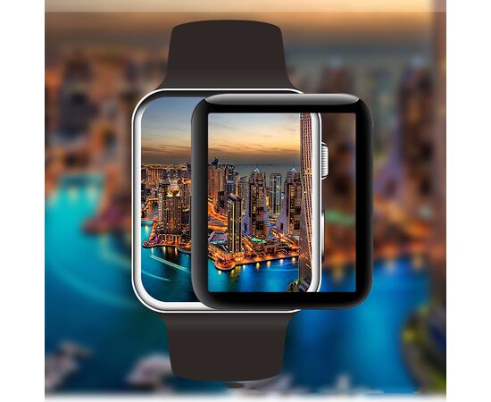  Защитное стекло COTEetCI 4D для Apple Watch 4, Full Glue 3D, 40mm, прозрачный+черная рамка 