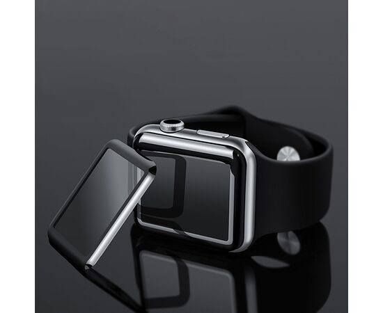  Защитное стекло COTEetCI 4D для Apple Watch 4, Full Glue 3D, 40mm, прозрачный+черная рамка 