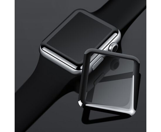  Защитное стекло COTEetCI 4D для Apple Watch 4, Full Glue 3D, 40mm, прозрачный+черная рамка 