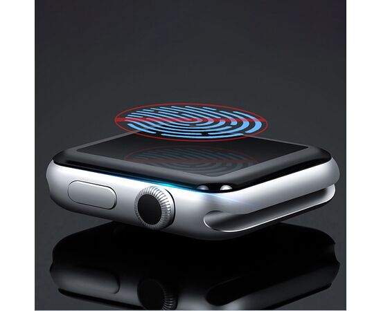  Защитное стекло COTEetCI 4D для Apple Watch 4, Full Glue 3D, 40mm, прозрачный+черная рамка 