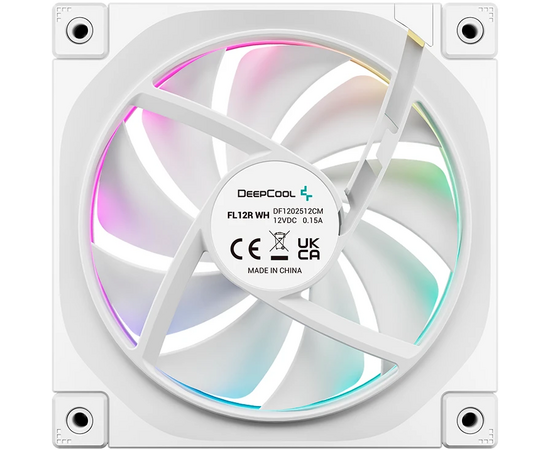  Вентилятор DEEPCOOL FL12R WH-3 in 1 120x120x25мм (PWM, ARGB, белый, 500-2150об/мин) Color Box 