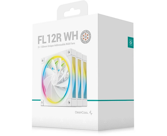  Вентилятор DEEPCOOL FL12R WH-3 in 1 120x120x25мм (PWM, ARGB, белый, 500-2150об/мин) Color Box 