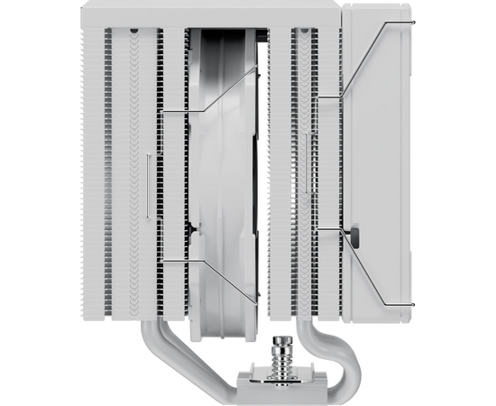  Кулер upHere UE2T6 White / 6HPx6mm, 265W TDP, dual tower, 2x120mm fans, 600-1650RPM, 68 CFM, 25dBA 