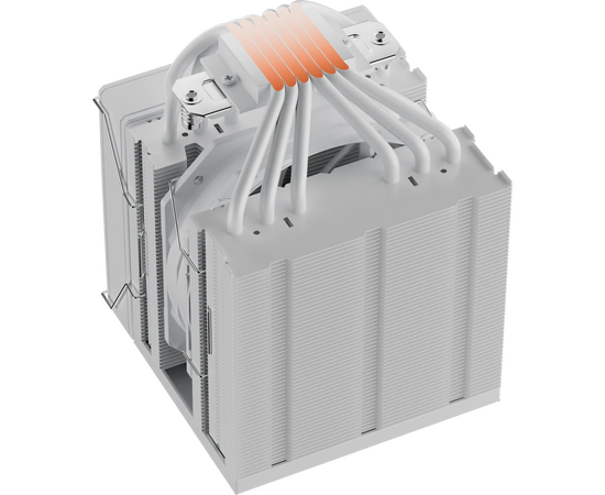  Кулер upHere UE2T6 White / 6HPx6mm, 265W TDP, dual tower, 2x120mm fans, 600-1650RPM, 68 CFM, 25dBA 