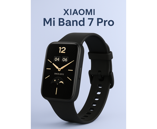  Ремешок для Xiaomi Mi Band 7 Pro (44 мм) для смарт часов силиконовый, черный (Сяоми Ми Бенд 7 Про) 
