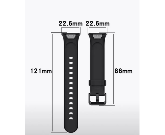  Ремешок для Xiaomi Mi Band 7 Pro (44 мм) для смарт часов силиконовый, черный (Сяоми Ми Бенд 7 Про) 