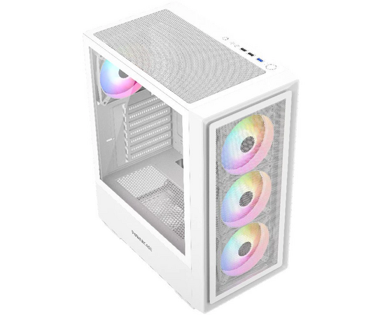  Корпус Powercase Mistral AY4W ARGB (CMAYW-A4), Tempered Glass, 4x 120mm ARGB Fans, белый, ATX 